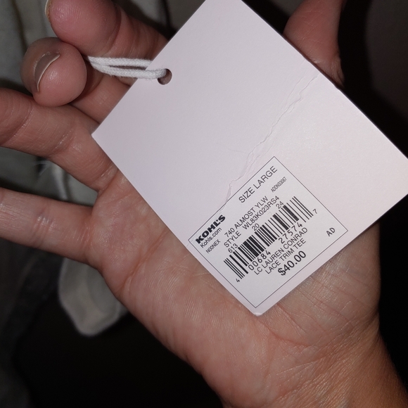 Lauren Conrad glitter blouse lace trim open back - Picture 10 of 11